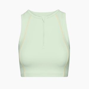 Aritzia TNAction Front Zip Cropped Workout Tank Top Sz M Mint Green